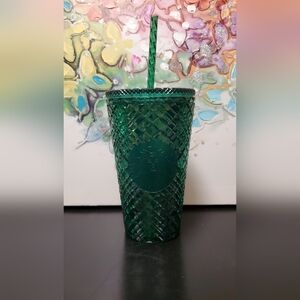Starbucks Emerald Green Jeweled Studded Holiday 16 Oz.